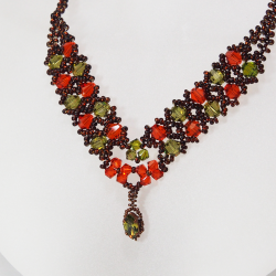 Necklace Copper brass - Double V Tisha Green - Necklace Copper brass - Laiton cuivre
